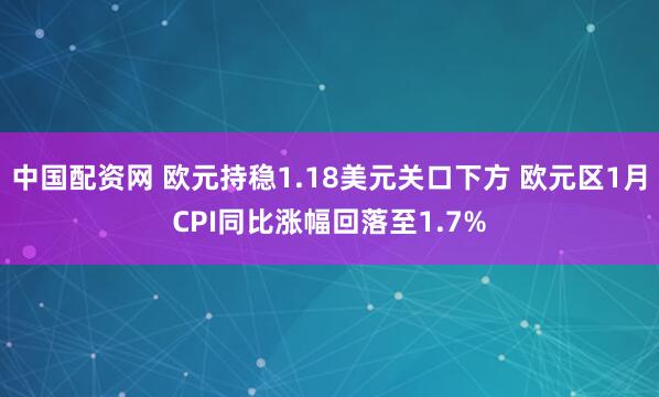 中国配资网 欧元持稳1.18美元关口下方 欧元区1月CPI同比涨幅回落至1.7%